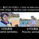 HKT48 - Kimi to dokoka e ikitai - Tsubame & Mizuho senbatsu side-by-side comparison [4K]